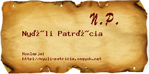 Nyúli Patrícia névjegykártya